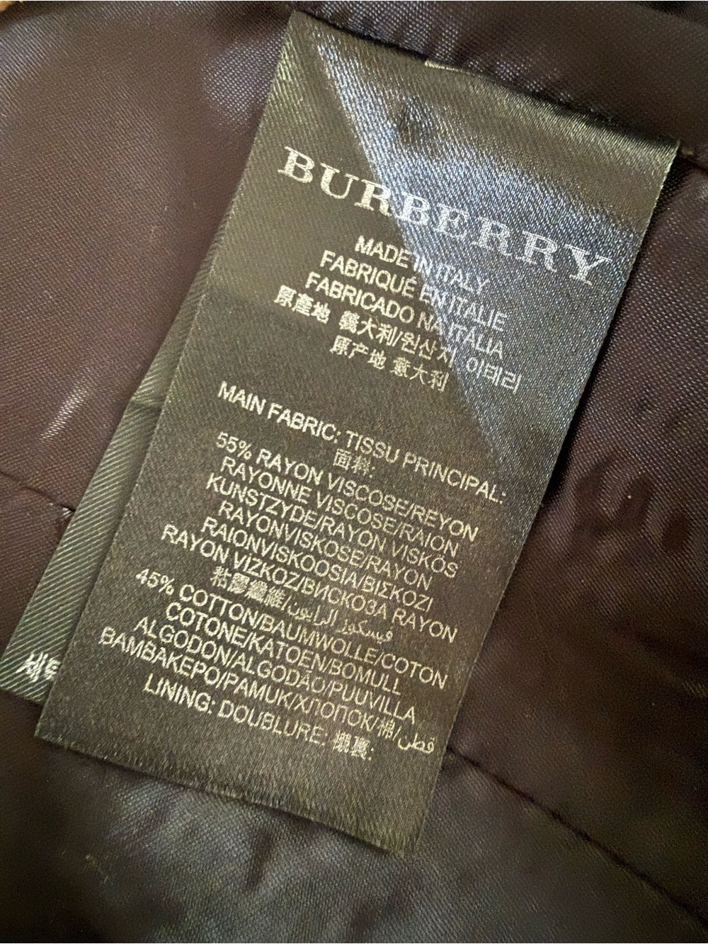 Burberry Striped Double-Breasted Trench Coat in Tan and Black - Picture 6 of 8